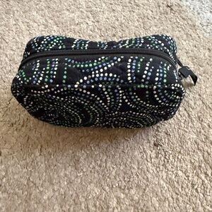 Vera Bradley Black and Green Dot Cosmetic Pouch